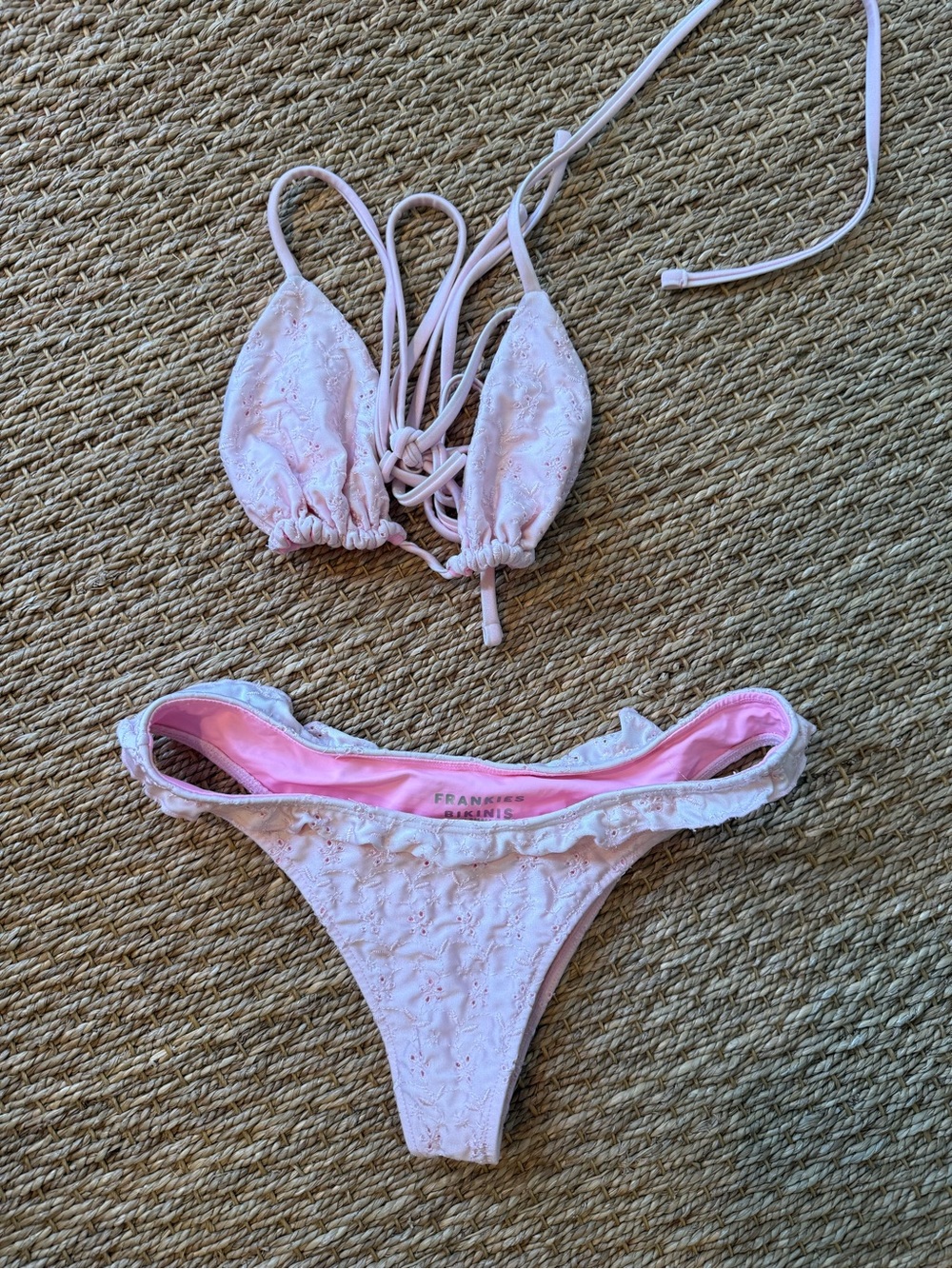Light Pink Embroidered Bikini Set Frankie’s Bikinis